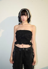 lace multi scarf - black