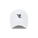 3D Monogram logo over fit ball cap WHITE