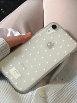 dot phonecase 반투명 도트 땡땡이 케이스 white