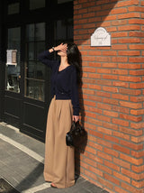 [MADE] Square wide rubber waist long pants
