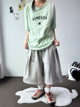 Oval Keyring Pintuck Sweat Balloon Bermuda Shorts 2color