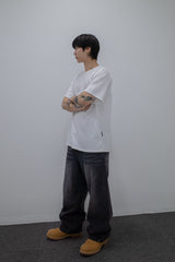Side Panel Raglan Tee White
