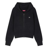 Knit Tuck-Stitch Zip-Up Hoodie (26FOU-HDZP01)