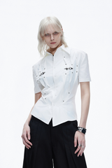 Pleated Studded Shirt
