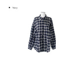 26SS★ [MADE] Riche Over Boxy Check Long Sleeve Wrinkle Shirt