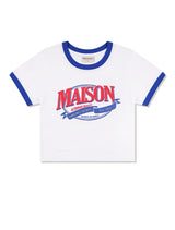 Women's Crop Vintage Mood Ringer Short Sleeve T-Shirt White (FCE2TS201W)