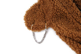 0 2 punk bear fleece jacket - BROWN
