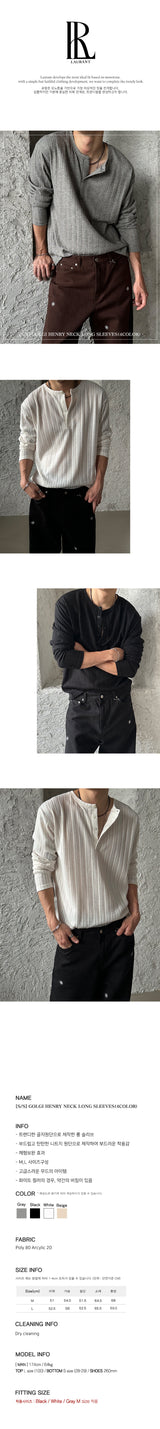 [S/S] ゴルジヘンリーネックロングスリーブ（4color）