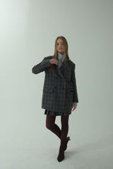 GLAM CHECK SKIRT_BLACK