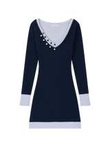 [MADE] Glow layered button mini dress