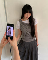 ホエンドレスワンオフショルダーノースリーブTシャツ