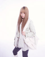 Fluffy hood muffler (ivory)