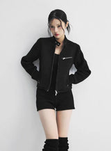 Deep Black Suede Knit Jacket