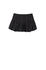 BUBBLE HEM MINI SKIRT / BLACK