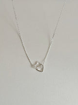[silver 925] double heart necklace