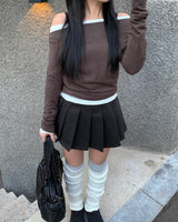 Wool pleated pants skirt