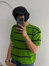 ASCLO Border Summer Short Sleeve Cardigan (5color)