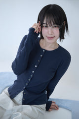 ボタンリベッドカーディガン ネイビー