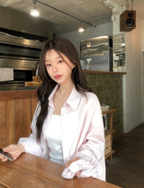 #Basic Over Cotton100 Shirt + Scrunchie Set (3color)