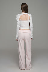 Morning mist ribbon bolero, White