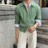 LMN Lunel Spring Cable Collar Knit Cardigan (4 colors)