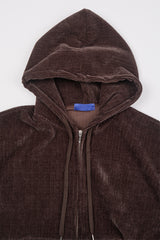 Monaco corduroy hooded zip-up