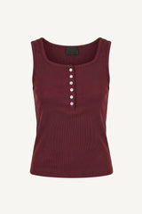Button ribbed sleeveless