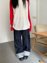 indigo wide pants