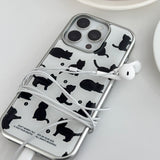 beloved cat silver frame case (white)
