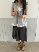 Dunkey Shirring Wrap Midi Skirt