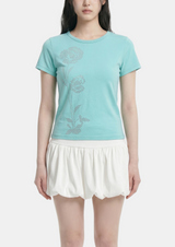 Azelie Rhinestone Flower Tee