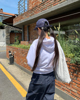 USAスターパッチロングスリーブフードTシャツ