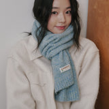 Bubble Boucle Knit Muffler (Aqua)