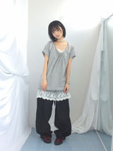 embossed shirring strap t