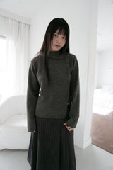 bokashi unbal collar knit top(4colors)