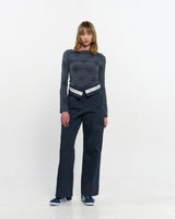 フォールドオーバーワイドスラックス _ NAVY