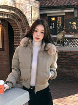 #Winter 2WAYファーフードクロップパディング (3color)