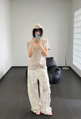 CURVE HOODED HALF TEE
