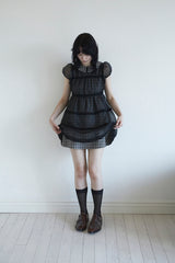ベイビードールドレス IN BLACK CHECK