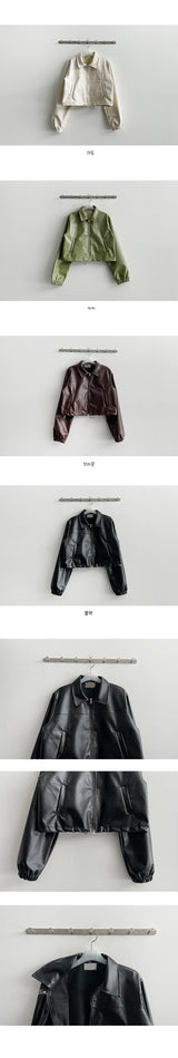 Vero two-way cropped string leather jacket