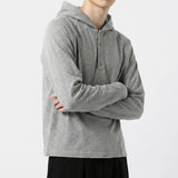 Fingerhole Crop Hooded Long Sleeve Melange