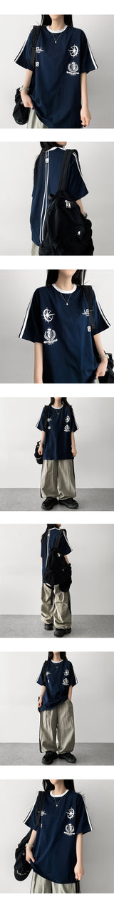 Pi トラックライン半袖 Tシャツ