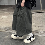 vintage washed cargo bermuda pants