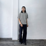 Navy Side-Line Draped Pants