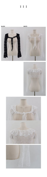 WINGS LACE BOLERO CARDIGAN (WHITE, BLACK 2COLORS!)