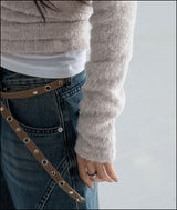 Pomel wrap knit cardigan