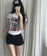 taser low washing cotton shorts