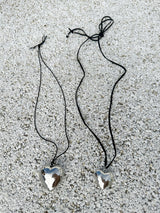 HEART PENDANT NECKLACE LACE NECKLACE - 2 SIZE