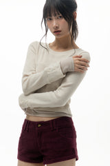  LAYERED BUTTON T (IVORY)