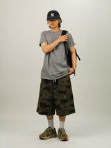 VE Camou Pin-tuck Bermuda Pants